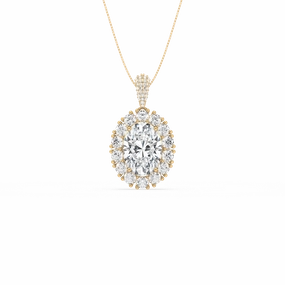 Large Blue Oval Solitaire Pendant