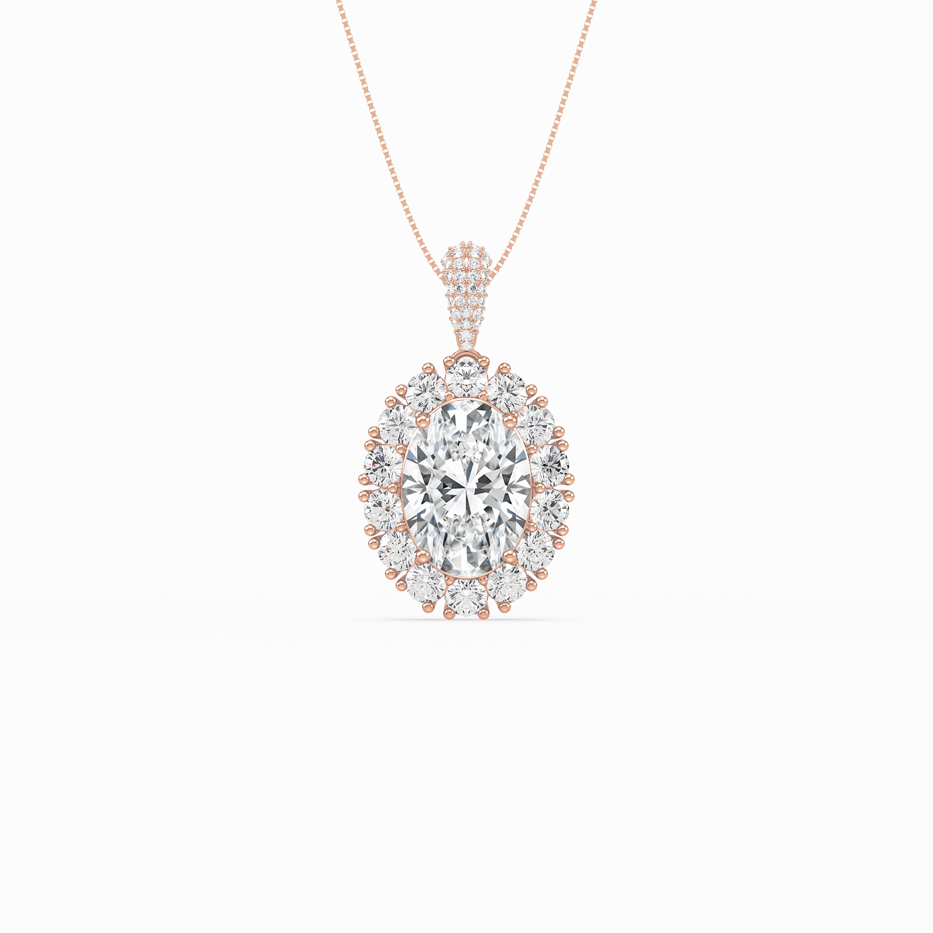 Large Blue Oval Solitaire Pendant