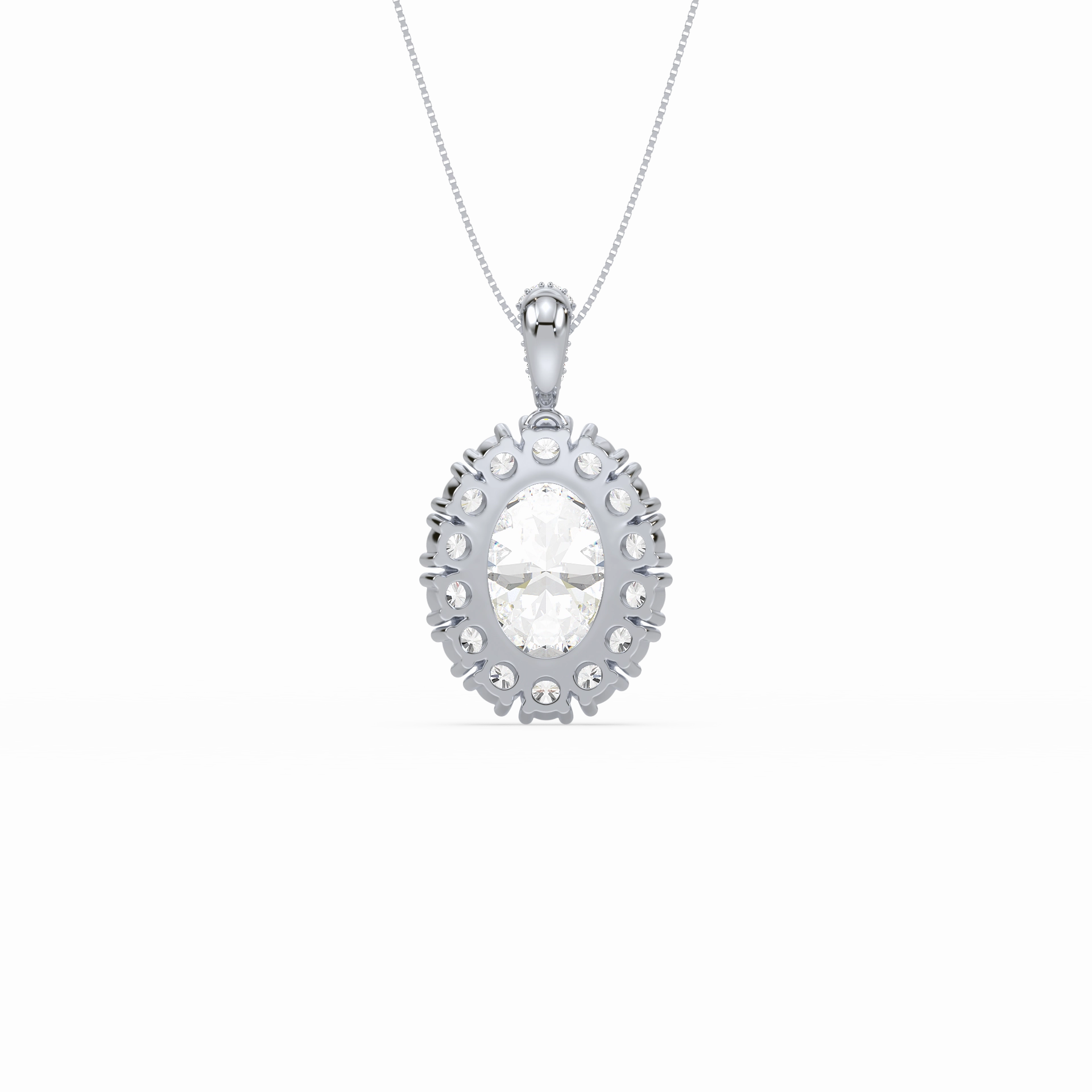 Large Blue Oval Solitaire Pendant