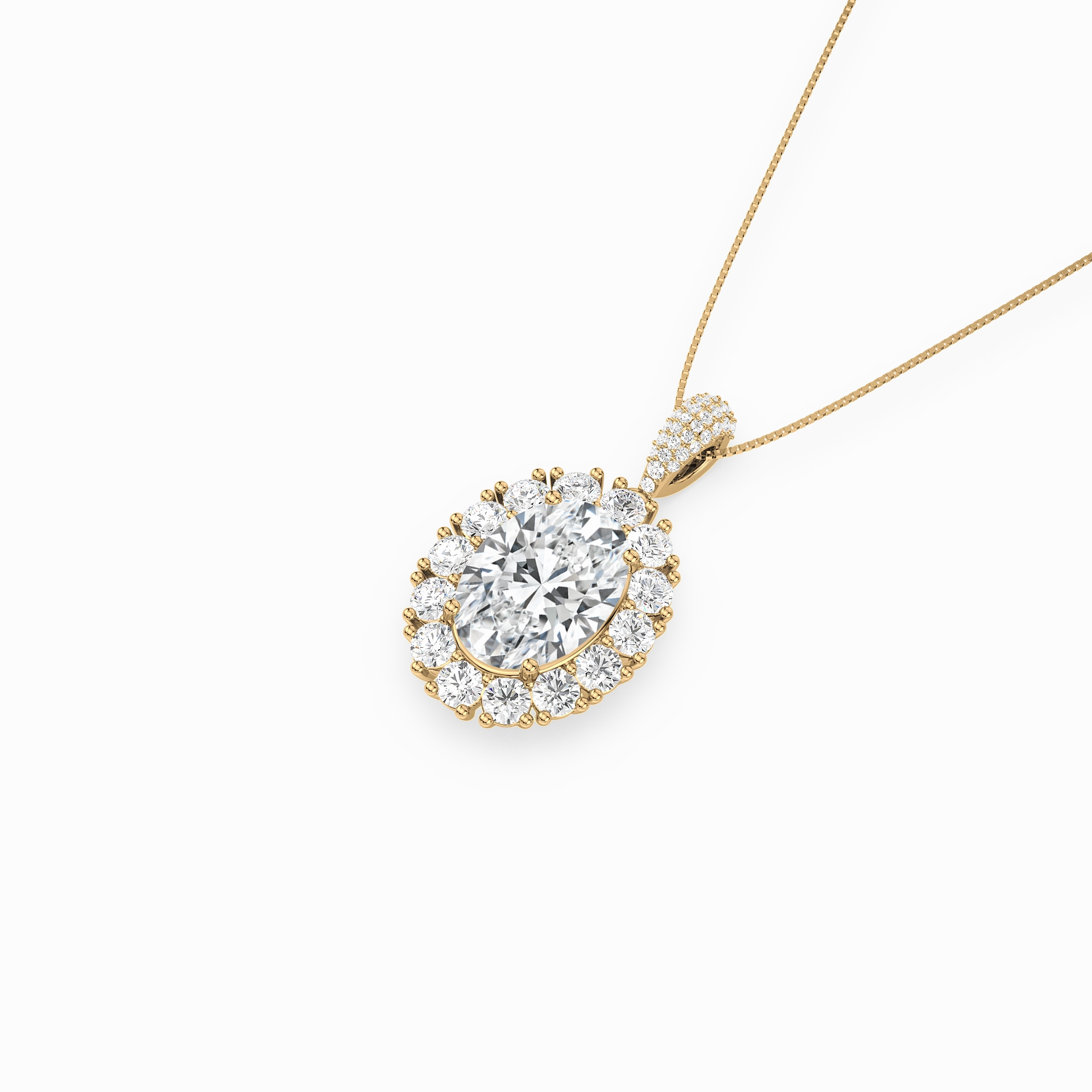 Large Blue Oval Solitaire Pendant