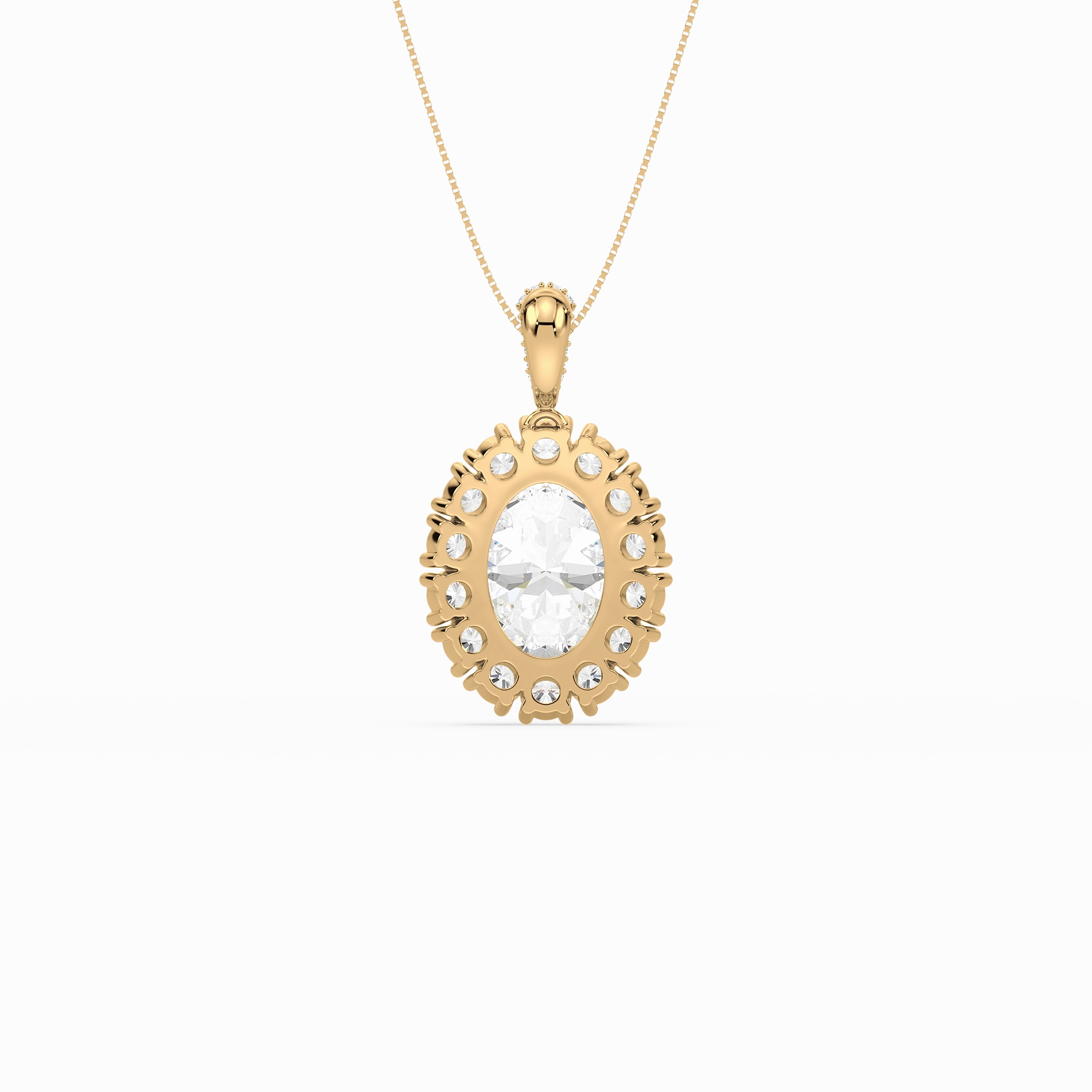 Large Blue Oval Solitaire Pendant