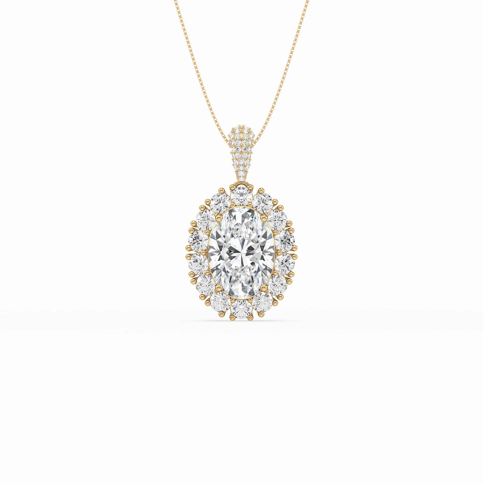 Large Blue Oval Solitaire Pendant