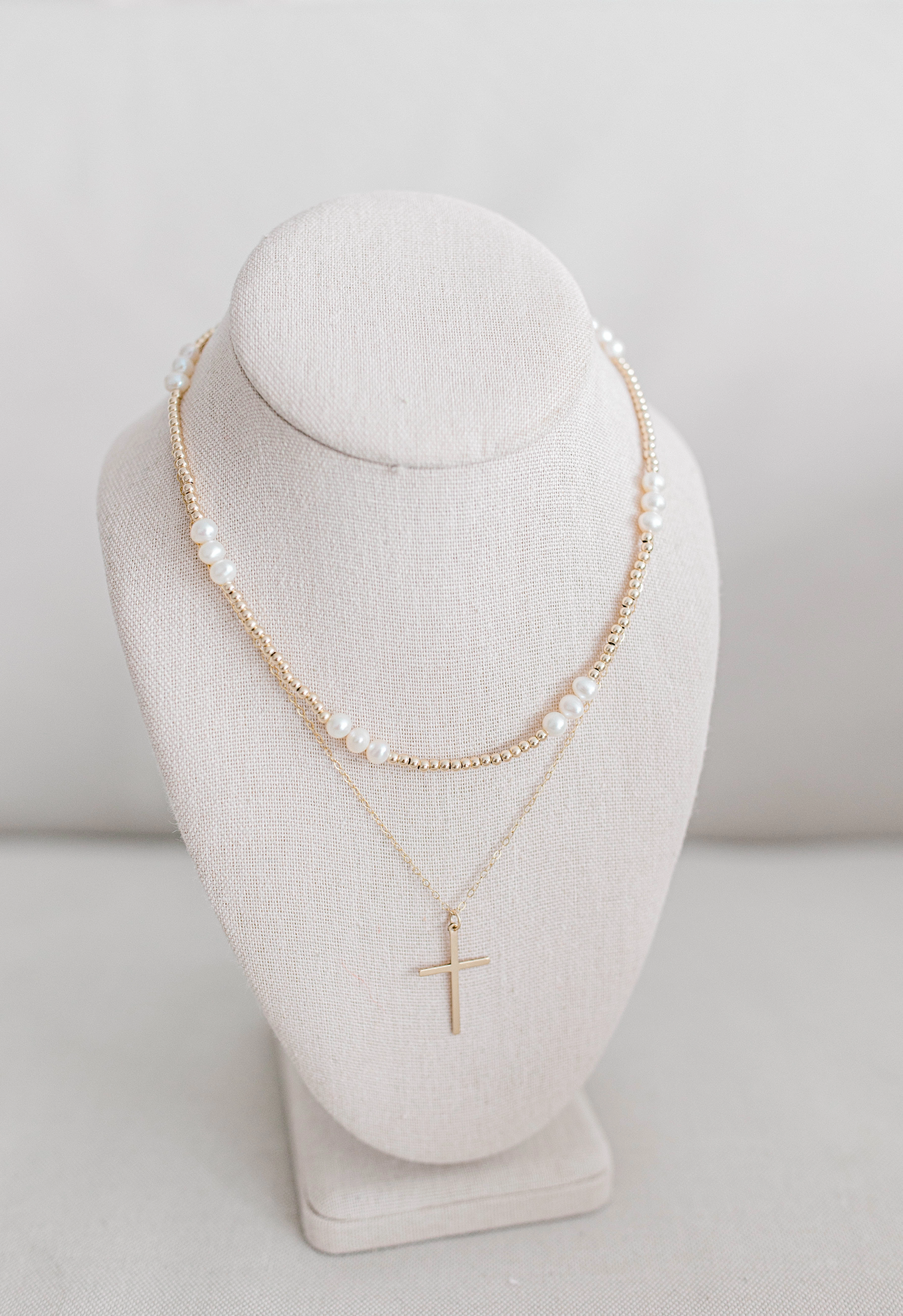 Large Gold Cross Necklace