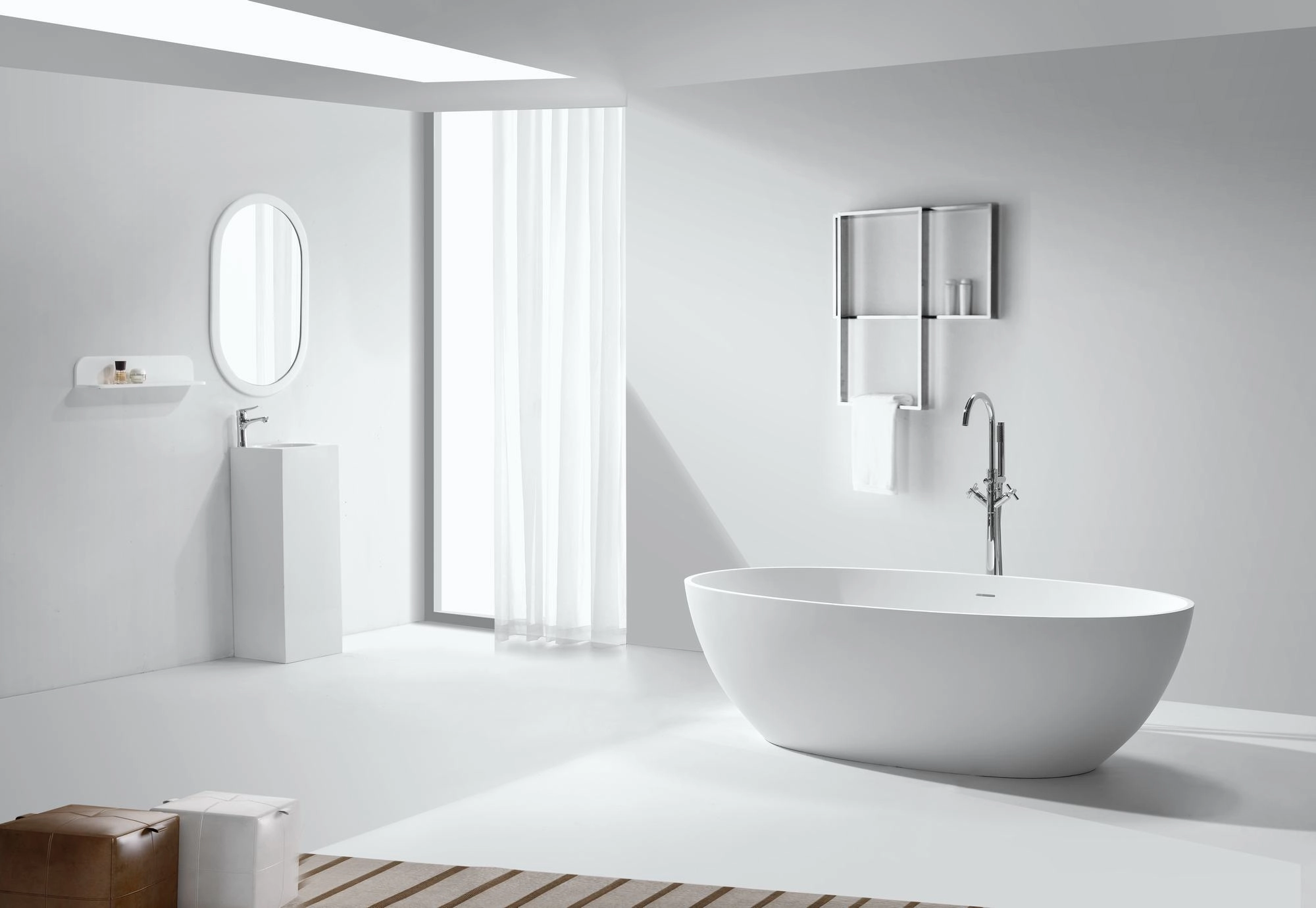 Large Oval Shaped Stone Bath - 1828mm - B003