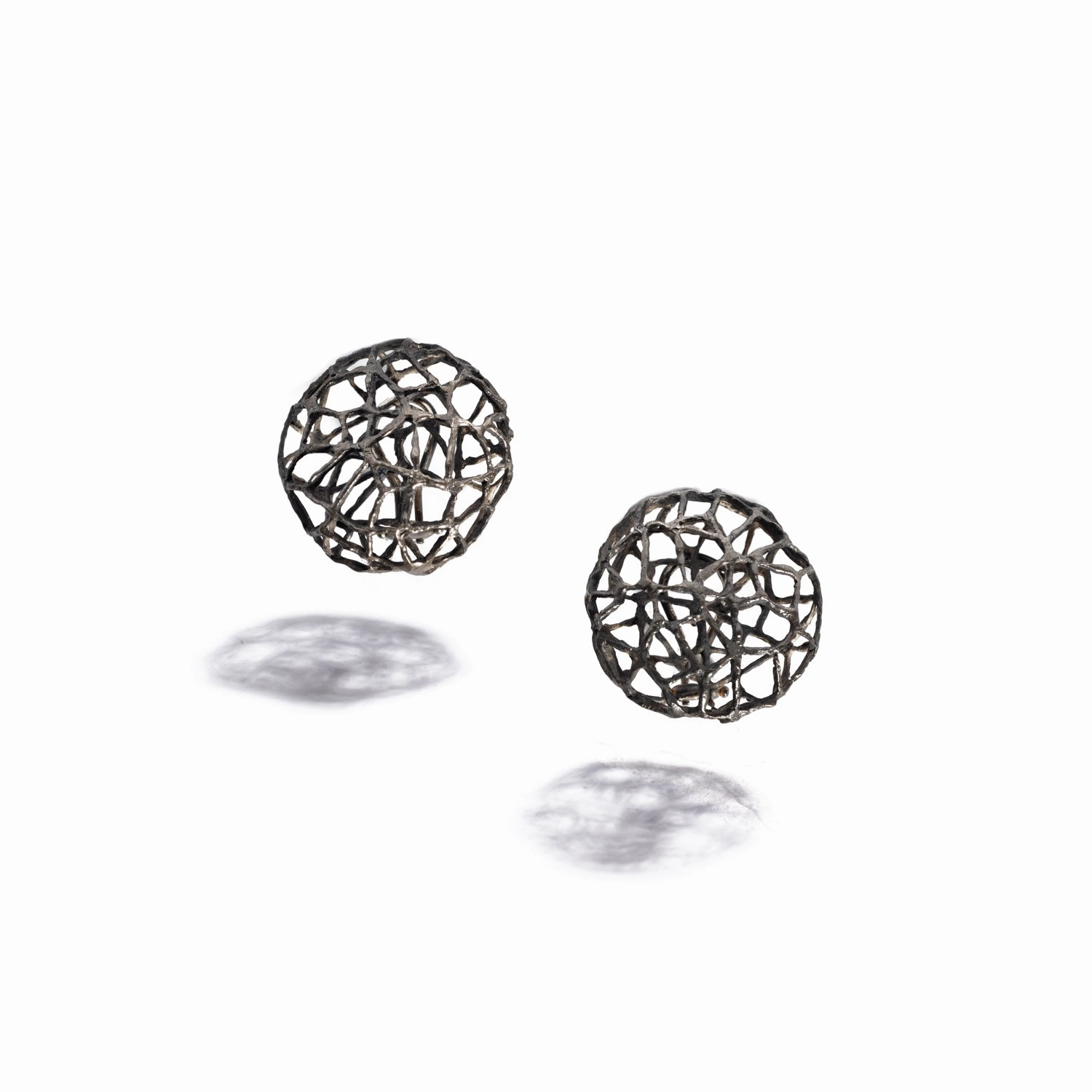 Large Silver Basket Earrings