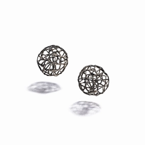 Large Silver Basket Earrings