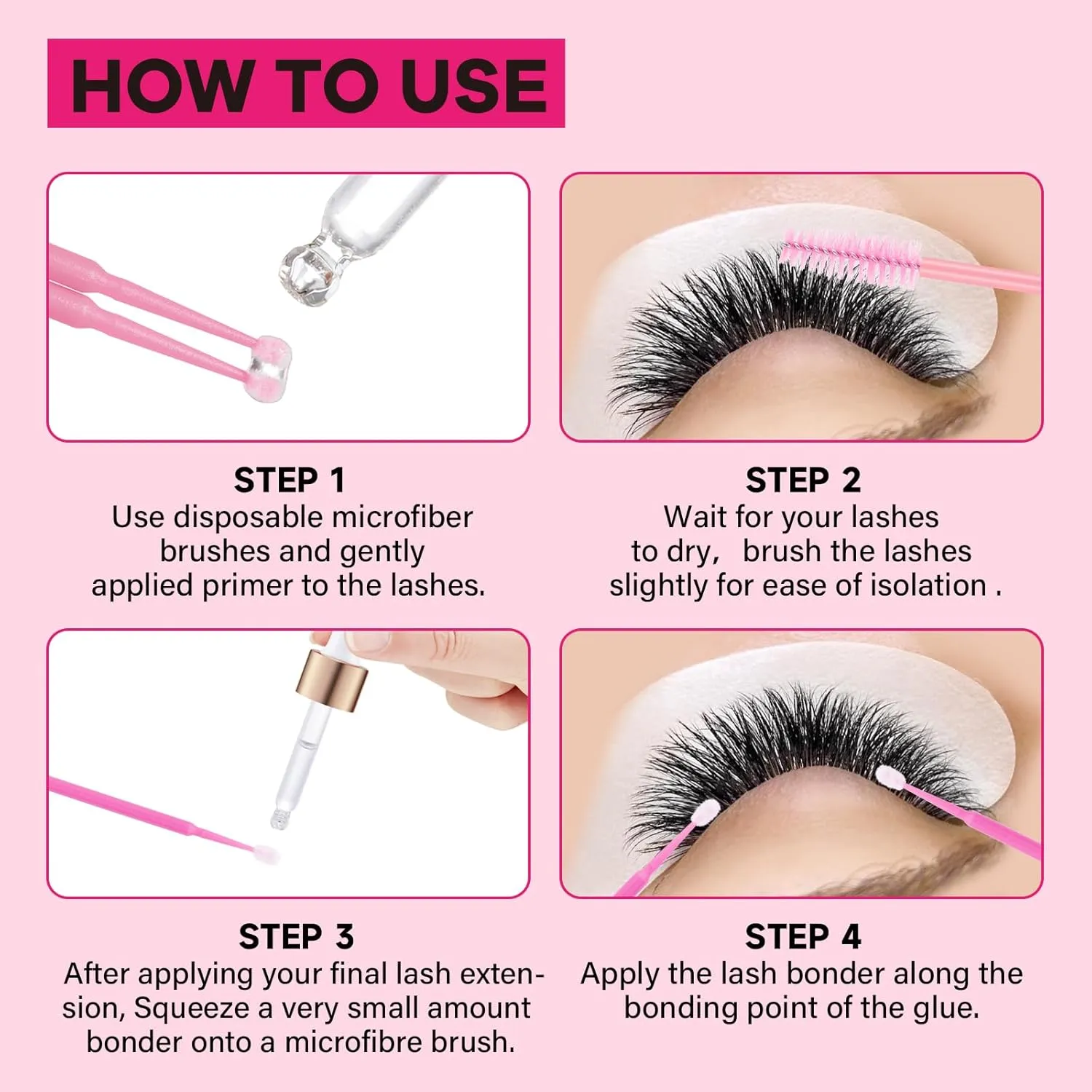 Lash Bonder Lash Primer for Eyelash Extensions Kit Longer Retention Glue Accelerator Lash Sealant Eyelash Bonder Primer 2 IN 1 Pre-Treatment for Professional Lash Extension (15ml 15ml)