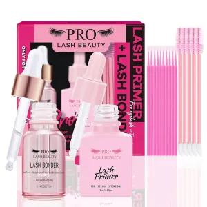 Lash Bonder Lash Primer for Eyelash Extensions Kit Longer Retention Glue Accelerator Lash Sealant Eyelash Bonder Primer 2 IN 1 Pre-Treatment for Professional Lash Extension (15ml 15ml)