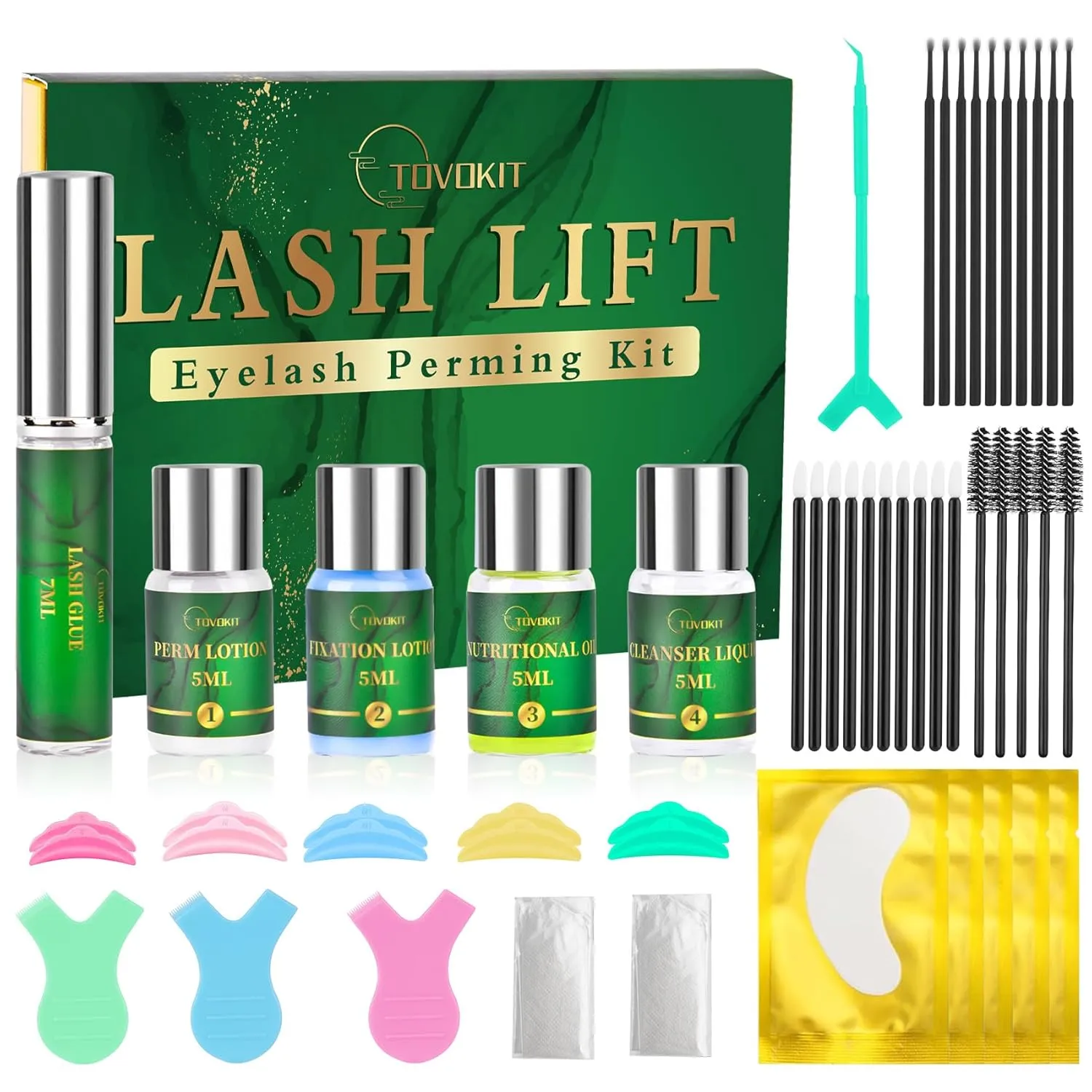 Lash Lift Kit, Update Eyelash Perm Kit, Professional Eyelash Lift Kit, Lash Lamination Kit Suitable for Eyelash Lifting, Easy to Apply & Long-Lasting Curl at Home