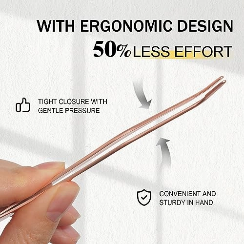 Lash Applicator Tool 2PCS Individual Tweezers for Eyelash Extensions - Professional Curved Applicator for DIY Cluster Lashes