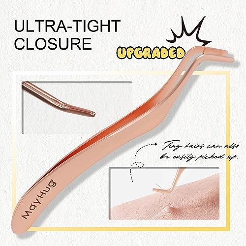 Lash Applicator Tool 2PCS Individual Tweezers for Eyelash Extensions - Professional Curved Applicator for DIY Cluster Lashes