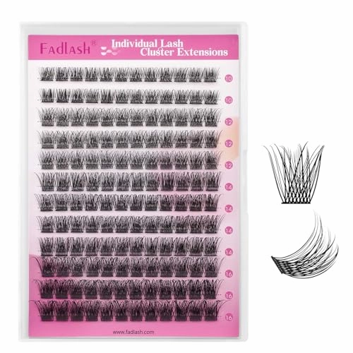 Lash Clusters 10-16mm 144pcs Mixed Tray Individual Lashes D Curl Individual Lashes Cluster Eyelash Extensions DIY Lash Extensions Eyelash Clusters Eyelash Extension Kit at Home (J03-0.07D, 10-16mm)