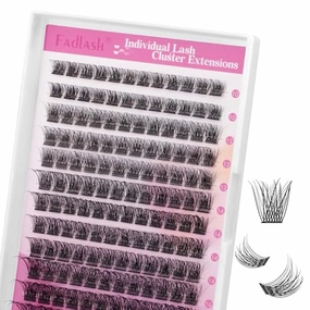 Lash Clusters 10-16mm 144pcs Mixed Tray Individual Lashes D Curl Individual Lashes Cluster Eyelash Extensions DIY Lash Extensions Eyelash Clusters Eyelash Extension Kit at Home (J03-0.07D, 10-16mm)