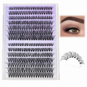Lash Clusters 280pcs Lashes DIY Lash Extension Eyelash Clusters 40D 9-16mm D Curl Cluster Lashes Extensions Self Application (40D-0.07D-9-16MIX)