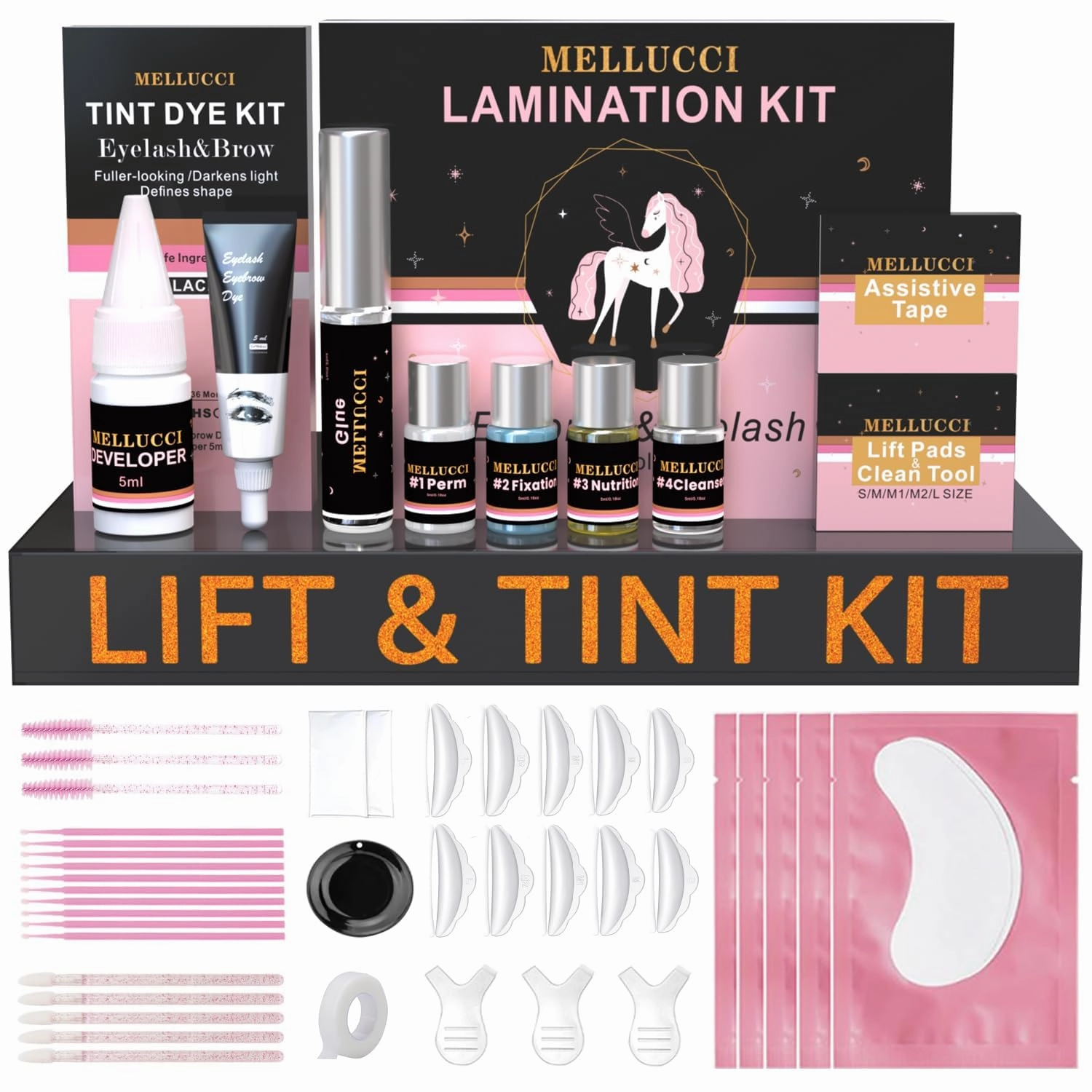Lash Lift and Black Color Kit Brow Lamination and Black Color Long Lasting Easy to Use Professional Salon-Quality Lash Perm Kit Safe Effective Results Salon & DIY Use