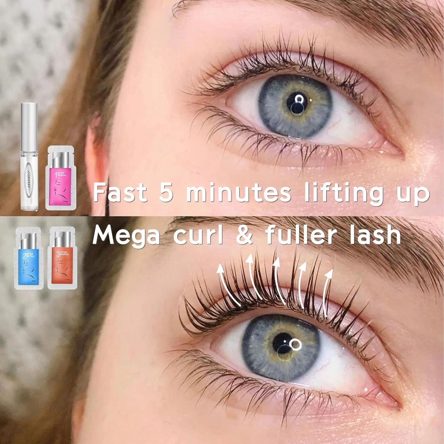 Lash Lift Eyelash Lift Kit with Strong Lash Perm Glue 5 Minutes Instant Lifting Perming Curling for Fuller Thicker Eyelashes Eyebrows with Full Tools