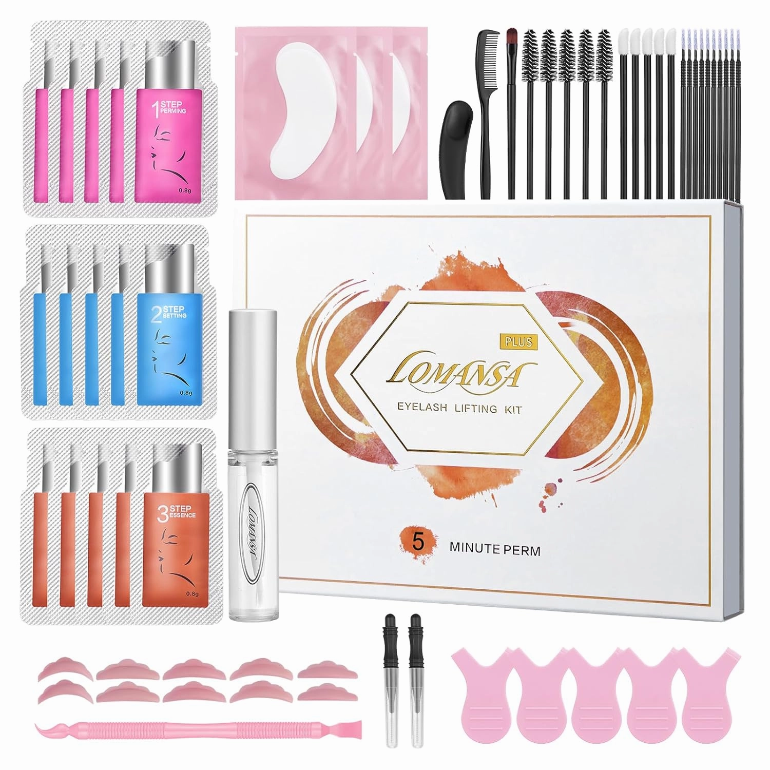 Lash Lift Eyelash Lift Kit with Strong Lash Perm Glue 5 Minutes Instant Lifting Perming Curling for Fuller Thicker Eyelashes Eyebrows with Full Tools