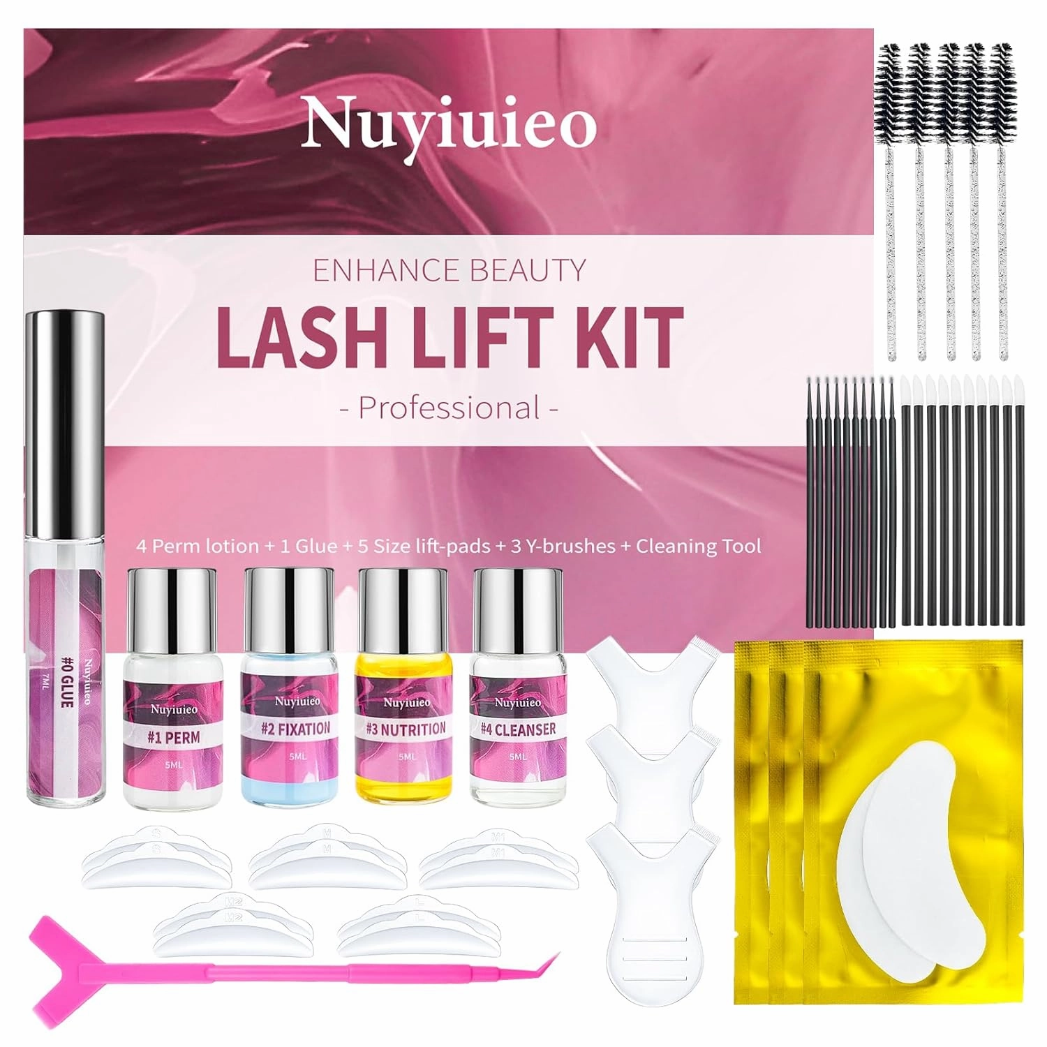 Lash Lift Kit, Eyelash Perm for Professional, Salon, Lash Lifting Easy to Use at Home, Long Lasts 6-8 Weeks, 10 Applications Complete Accessory, Instructions Included