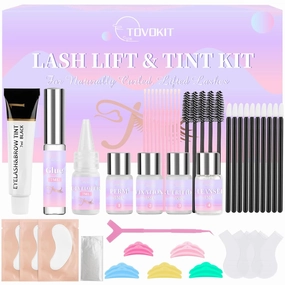 Lash Lift Kit, Eyelash Perm Kit, Professional Eyelash Lift Kit and Black Eyebrows & Eyelashes Color Kit, Easy Lash Lift for Beginner at Home