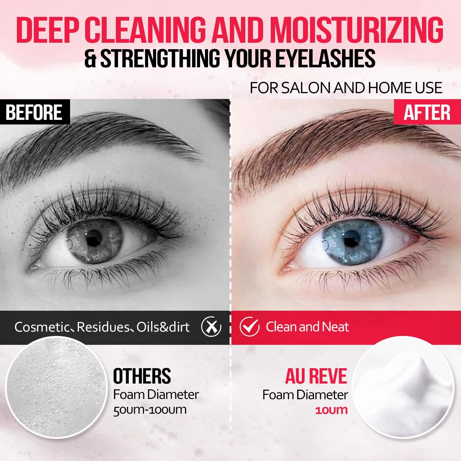 Lash Shampoo Concentrate 100 ml/3.4 fl.oz Lash Cleanser Concentrate Oil Free Eyelash Extension Shampoo for Salon Home Eyelash Care-Can Make 20 bottles of 60ml Lash Shampoo,Rose