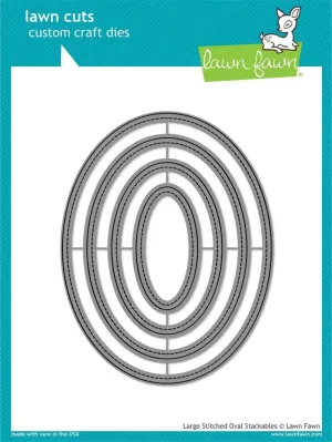 Lawn Fawn Lawn Cuts Die Large Stitched Oval Stackables