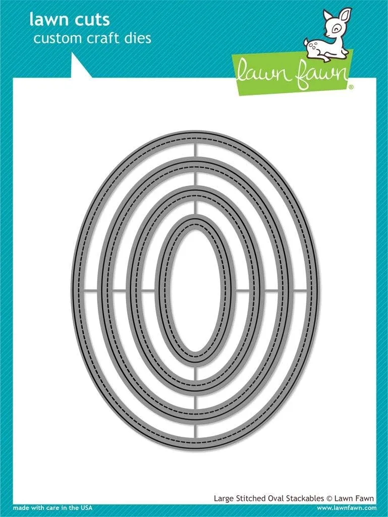 Lawn Fawn Lawn Cuts Die Large Stitched Oval Stackables