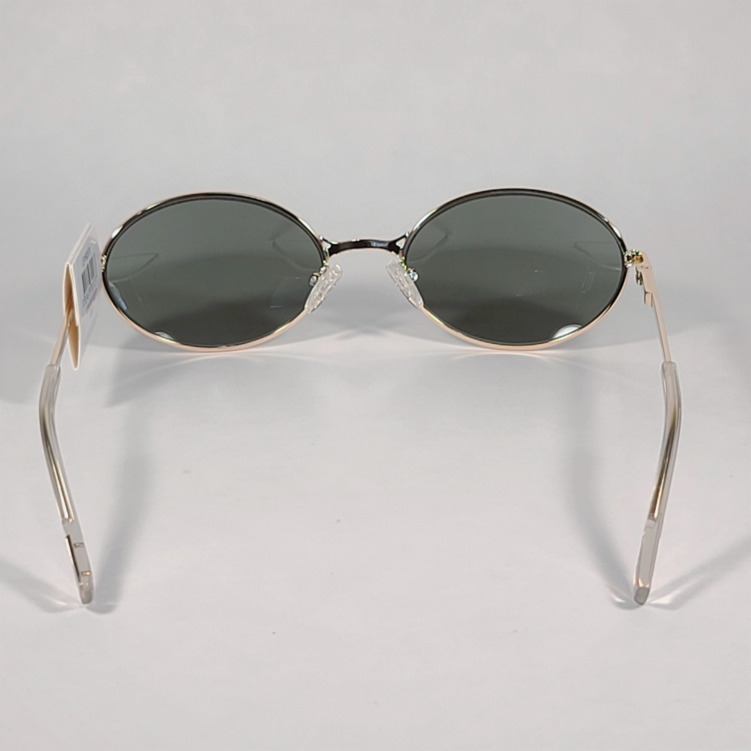 Le Specs Nowhere Flat Oval Sunglasses Gold Frame Gray Green Mono Lens LSP1902070 GOLD