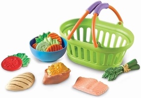 Learning Resources New Sprouts Healthy Dinner, Pretend Play Food Set, Kitchen Toys, 14 Piece Set, Ages 18mos 