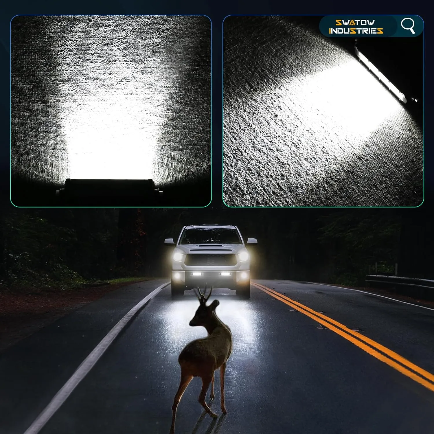 LED Light Bar 6 Inch, SWATOW INDUSTRIES 2PCS 96W 6 Inch Light Bar Slim Dual Row Spot Flood Pod Lights 6" Fog Lights Backup for F150 Ram Wrangler Chevy Toyota Truck Dirt Bike Motorcycle ATV UTV