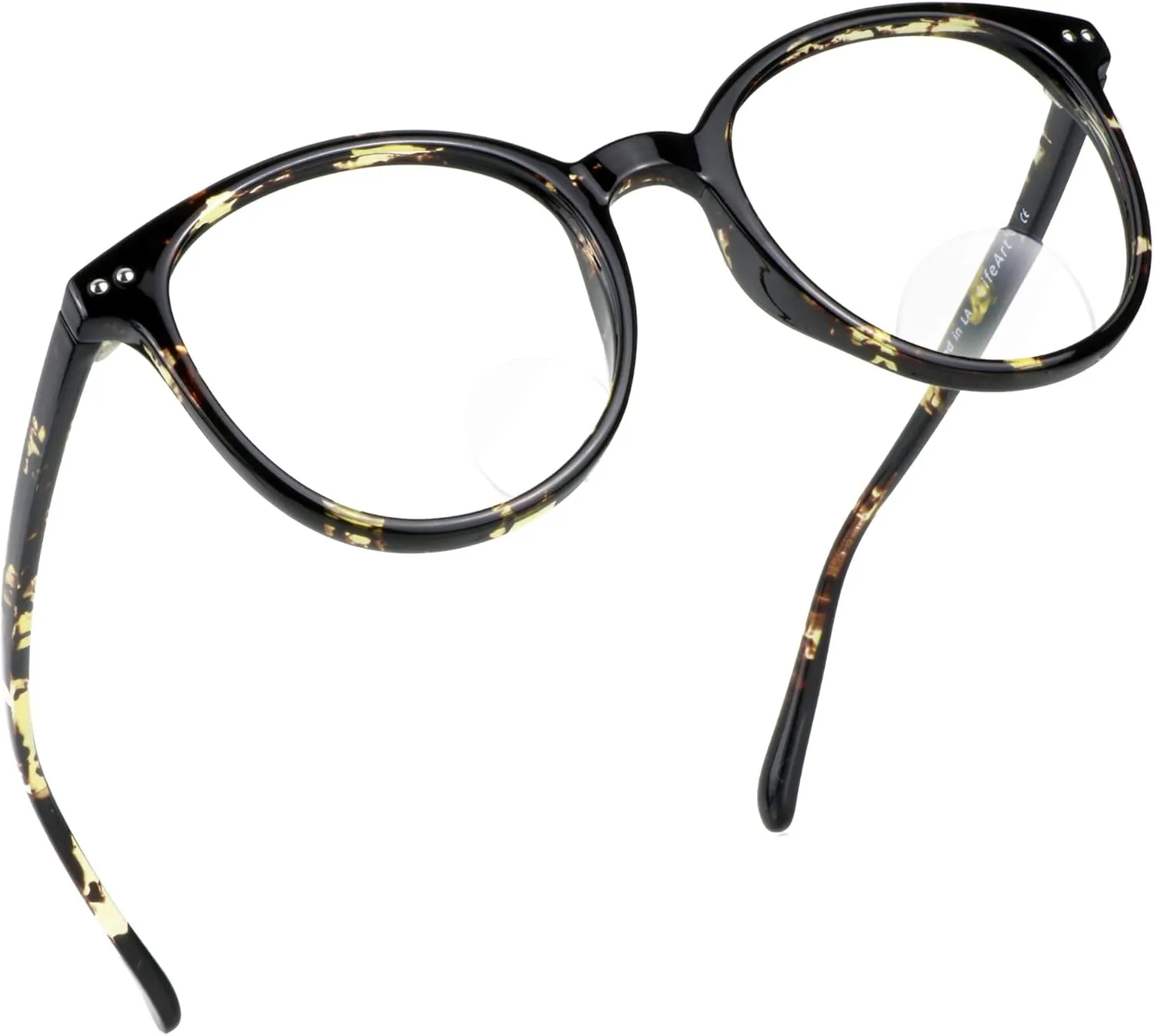 LifeArt Bifocal Reading Glasses with Oval Lenses, Blue Light Blocking Glasses for Women/Men, Anti Glare, Reduce Eyestrain (Floral, 0.50/ 2.25 Magnification)