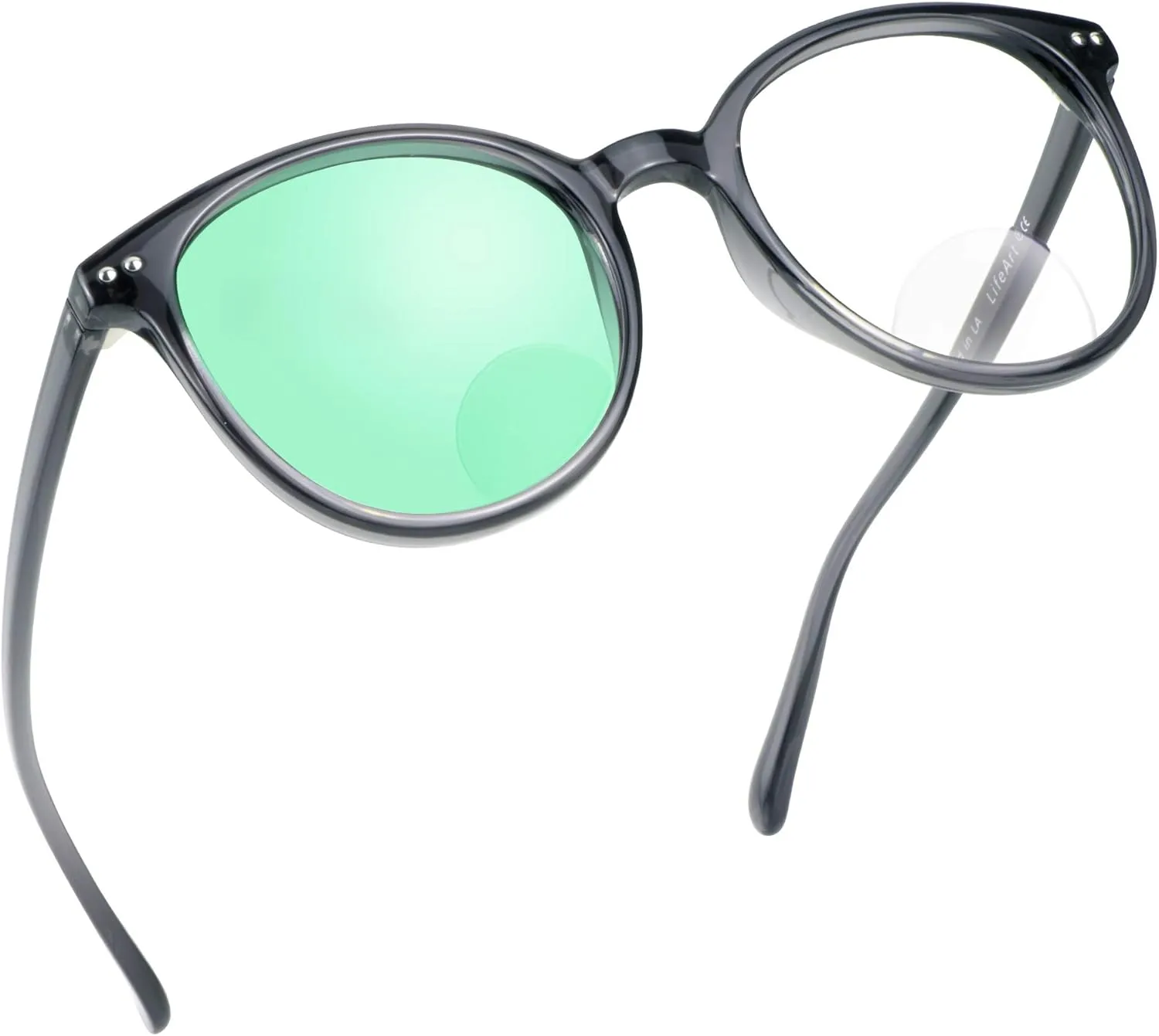 LifeArt Bifocal Reading Glasses with Oval Lenses, Blue Light Blocking Glasses for Women/Men, Anti Glare, Reduce Eyestrain (Gray, 0.50/ 2.25 Magnification)