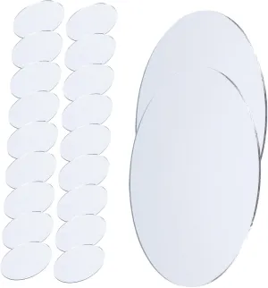 LIFKOME 20 Pcs Oval DIY Makeup Mirror Lens Unfinished Craft Mirrors for Elegant Decoration Portable Design for Handbag Use for Makeup and Personalization