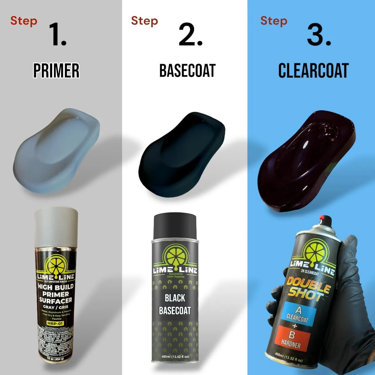 LiME LiNE High Gloss 2K Clearcoat Spray/Aerosol Can Automotive 2 Part Professional Finish (Pack of 2)
