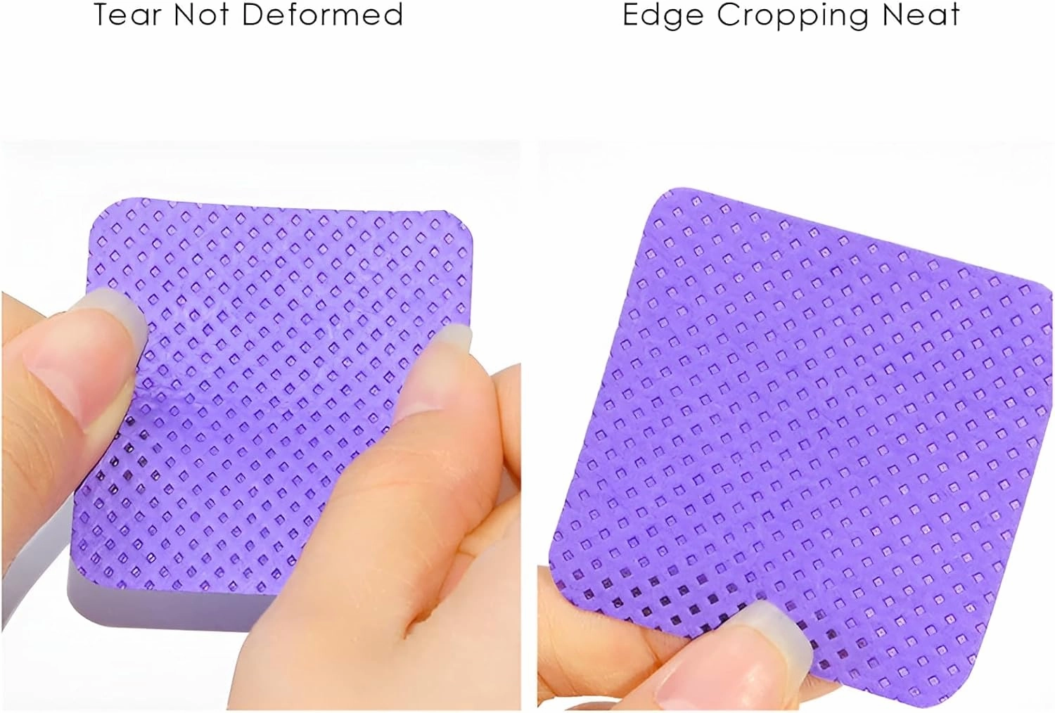 Lint-Free Nail & Eyelash Glue Wipes – 300PCS Non-Woven Cotton-Free Pads for Gel Polish Removal, Eyelash Extension Adhesive Cleaning, Nail Art Prep, Salon & Home Use (Purple)