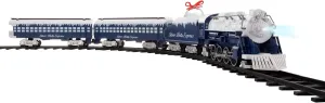 Lionel Battery-Operated Silver Bells Express Toy Train Set with Locomotive, Train Cars, Track & Remote with Authentic Train Sounds, & Lights for Kids 4 