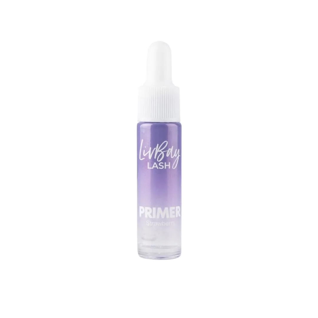 LIVBAY Strawberry Primer | Lash Extension Primer - Removes Oils & Build Up for Longer Eyelash Extension Retention (10ml) 1.0 Count