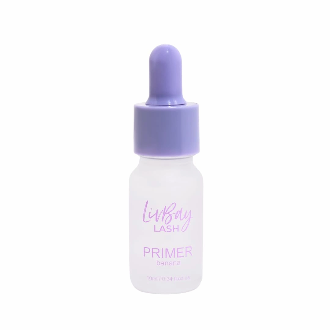 LivBay Lash Professional Lash Extension Primer - PH Balanced, Banana, Strawberry Scented - Prep and Condition Lashes for Longer Extension Retention and Bonding Power - 10ml