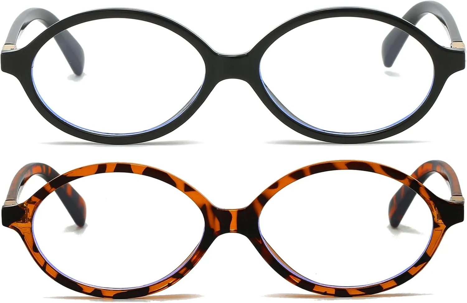 LJCZKA Fashion Oval Glasses for Women Men Retro Oval Small Frame Blue Light Blocking Glasses Nerd Computer Eyeglasses