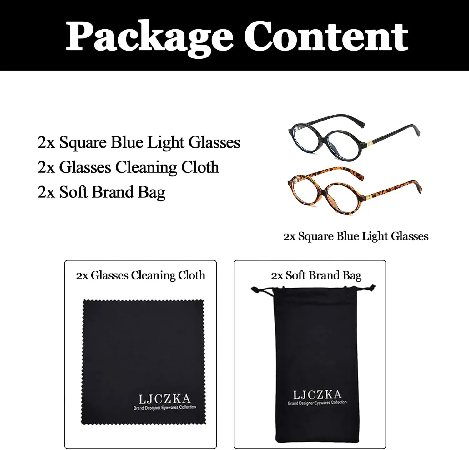 LJCZKA Fashion Oval Glasses for Women Men Retro Oval Small Frame Blue Light Blocking Glasses Nerd Computer Eyeglasses