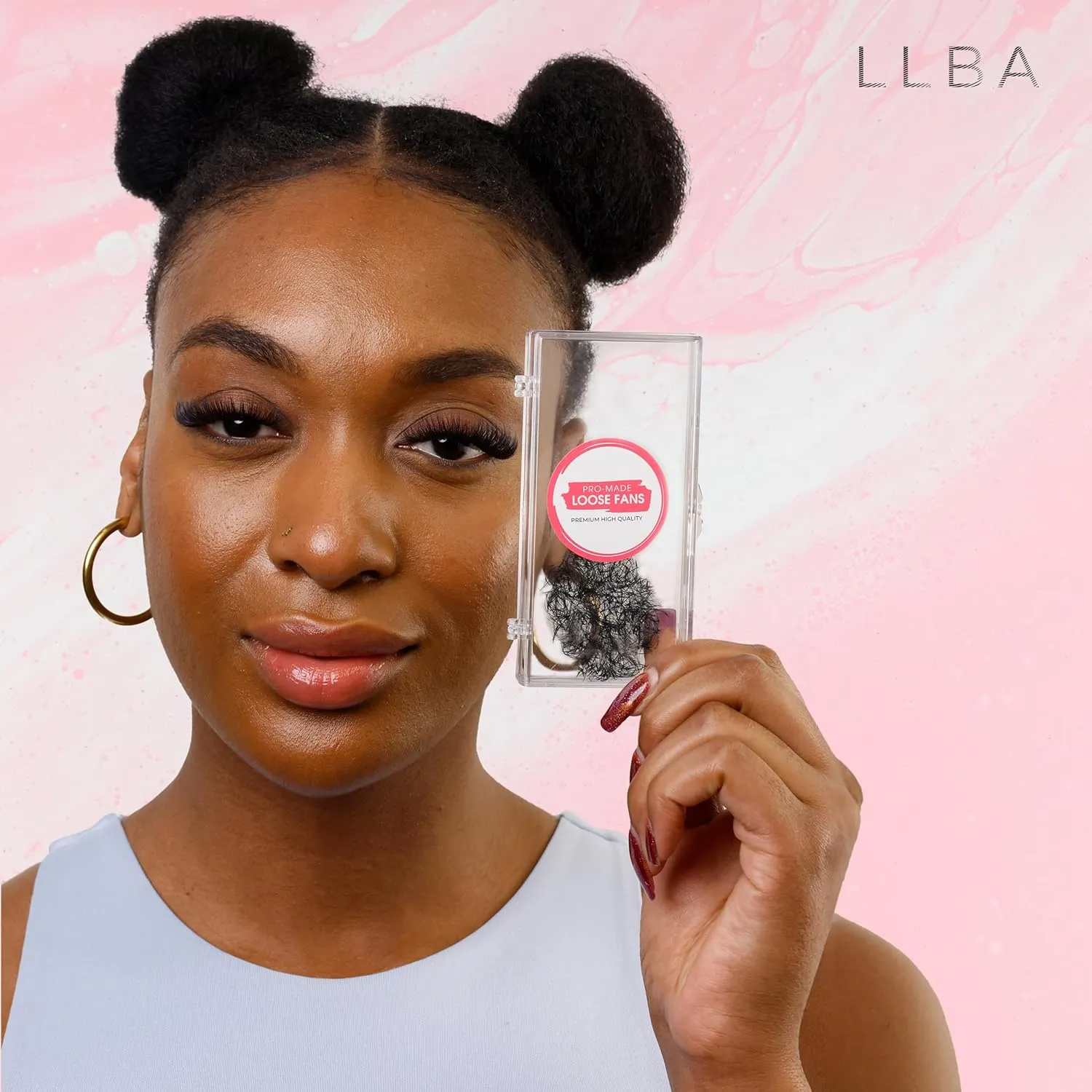 LLBA Promade Fans | Handmade Volume Eyelashes | Multi Selections From 3D To 16D | C CC D DD L M Curl | Thickness 0.03 ~ 0.1 mm | 8 - 20mm Length | Long Lasting | Easy Application (12D-0.03 D 12 mm)