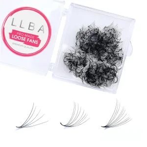 LLBA Promade Fans | Handmade Volume Eyelashes | Multi Selections From 3D To 16D | C CC D DD L M Curl | Thickness 0.03 ~ 0.1 mm | 8 - 20mm Length | Long Lasting | Easy Application (12D-0.03 D 12 mm)