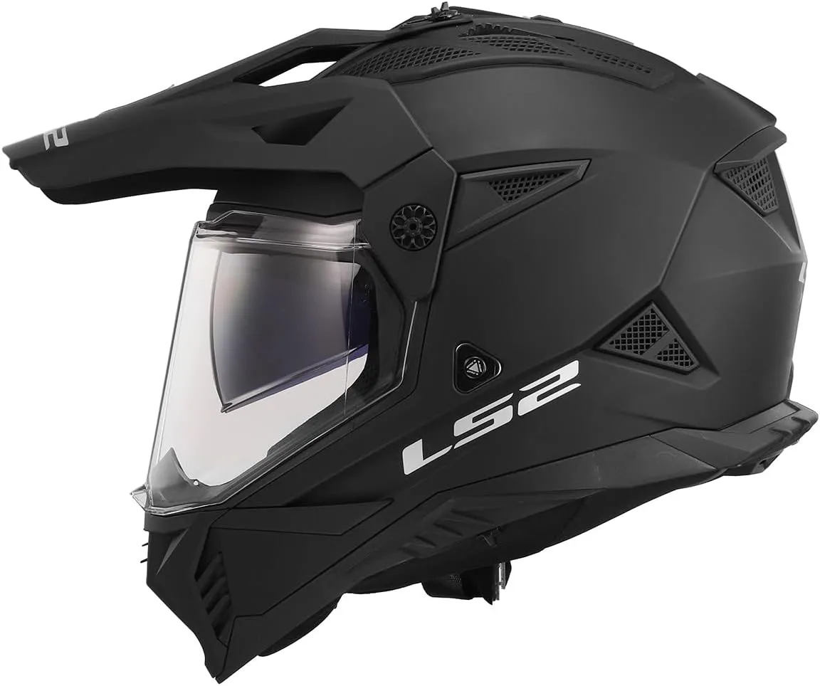 LS2 Helmets Blaze II Adventure Motorcycle Helmet W/SunShield (Matte Black - Large)