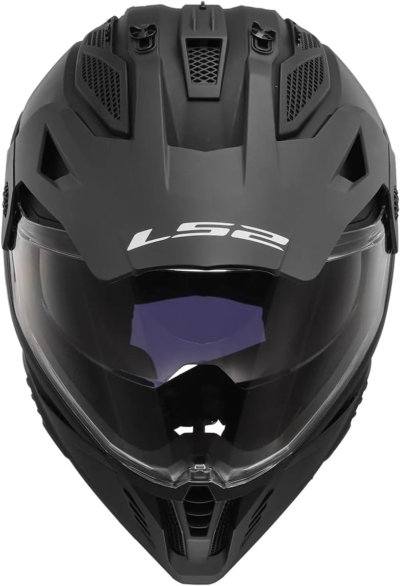 LS2 Helmets Blaze II Adventure Motorcycle Helmet W/SunShield (Matte Black - Large)