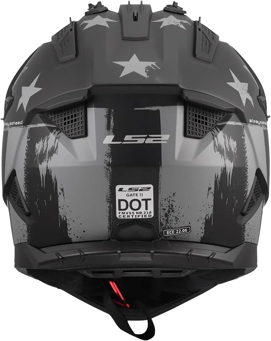 LS2 Helmets Gate II Full Face MX Motorcycle Helmet (Matte Battle Scar Tonal Gray/Black - Large)