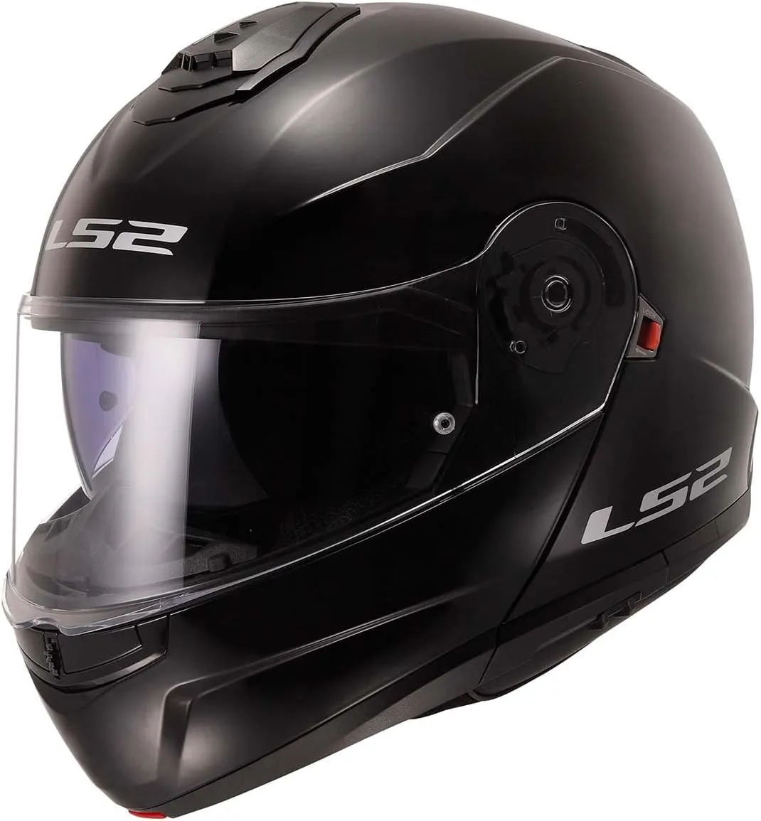 LS2 Helmets Strobe II Modular Motorcycle Helmet W/SunShield (Gloss Black - Large)