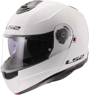 LS2 Helmets Strobe II Modular Motorcycle Helmet W/SunShield (Gloss White - 2X-Large)