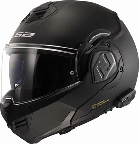 LS2 Helmets Advant Modular Helmet with Integrated Cardo 4X Bluetooth (Noir Matte Black - 2X-Large)