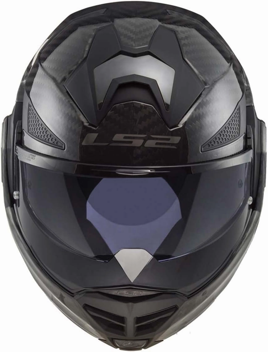 LS2 Helmets Advant X Carbon Fiber Modular Helmet with Integrated Cardo 4X Bluetooth (Matte Black - Large)