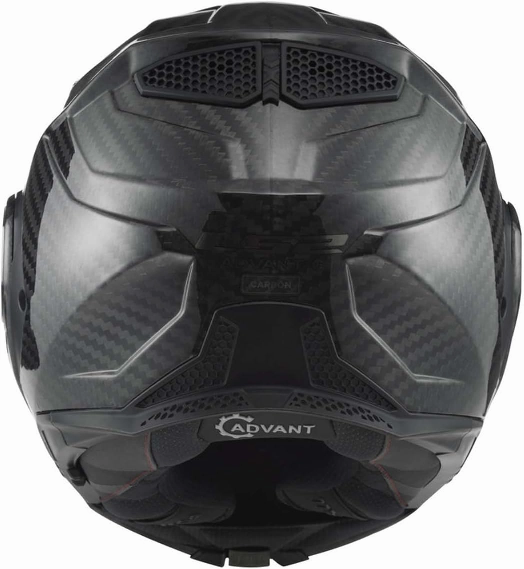 LS2 Helmets Advant X Carbon Fiber Modular Helmet with Integrated Cardo 4X Bluetooth (Matte Black - Large)