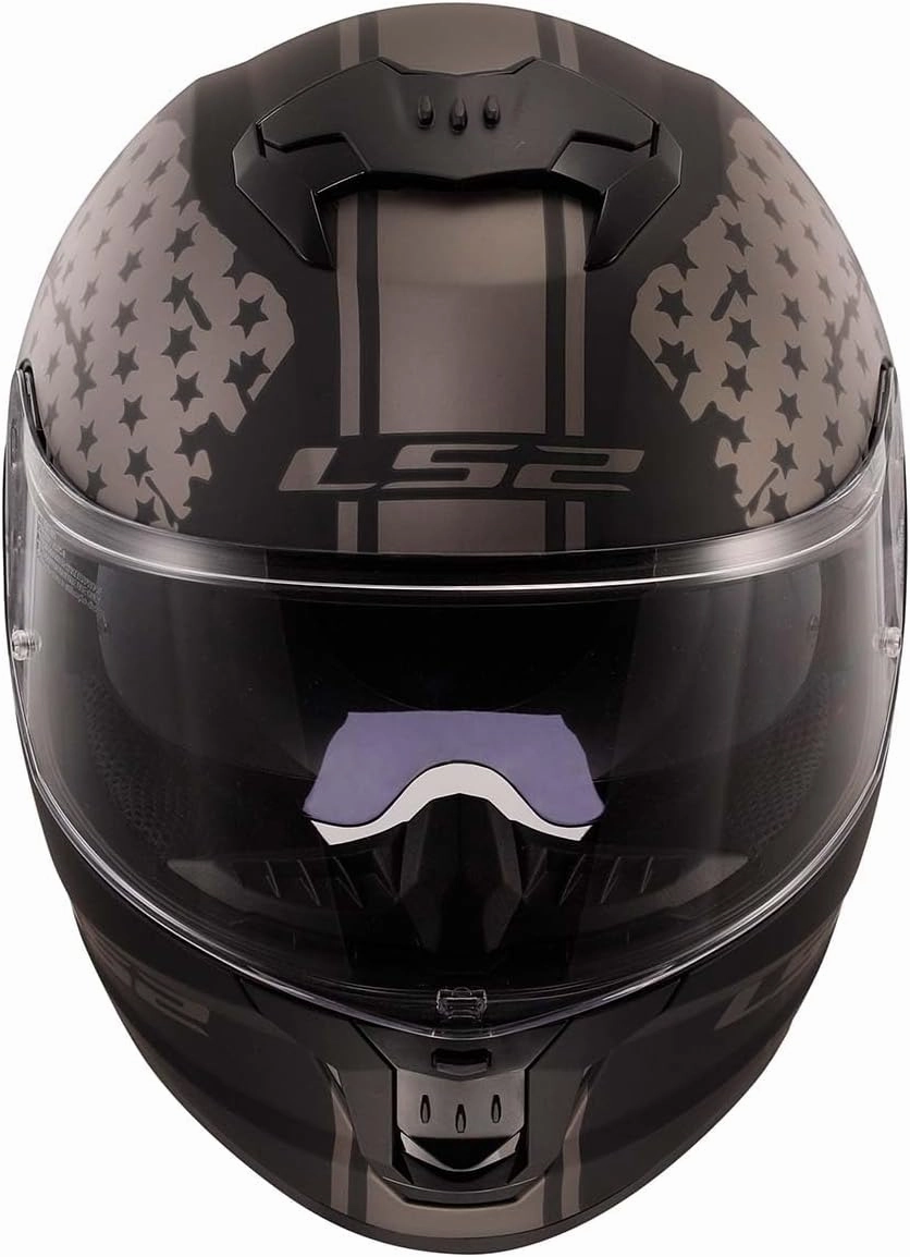 LS2 Helmets Stream II Full Face Motorcycle Helmet W/SunShield (Matte America Gray/Black - Large)